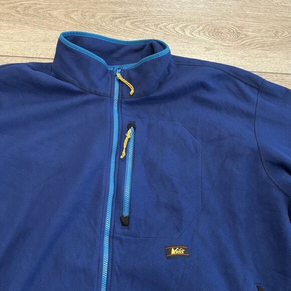 Vintage REI Jacket Mens XXL Blue Polartec Fleece Full Zip Outdoor 90s Retro Hike - Picture 3 of 9